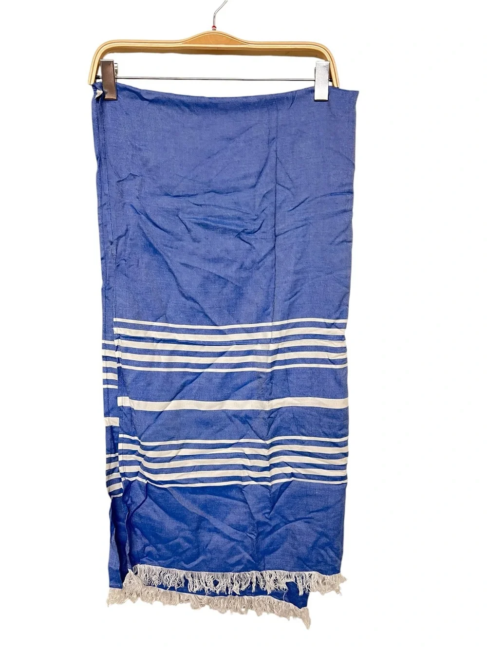 New The Green‎ Sticks Turkish Tassel Bamboo Towel Lightweight Blue